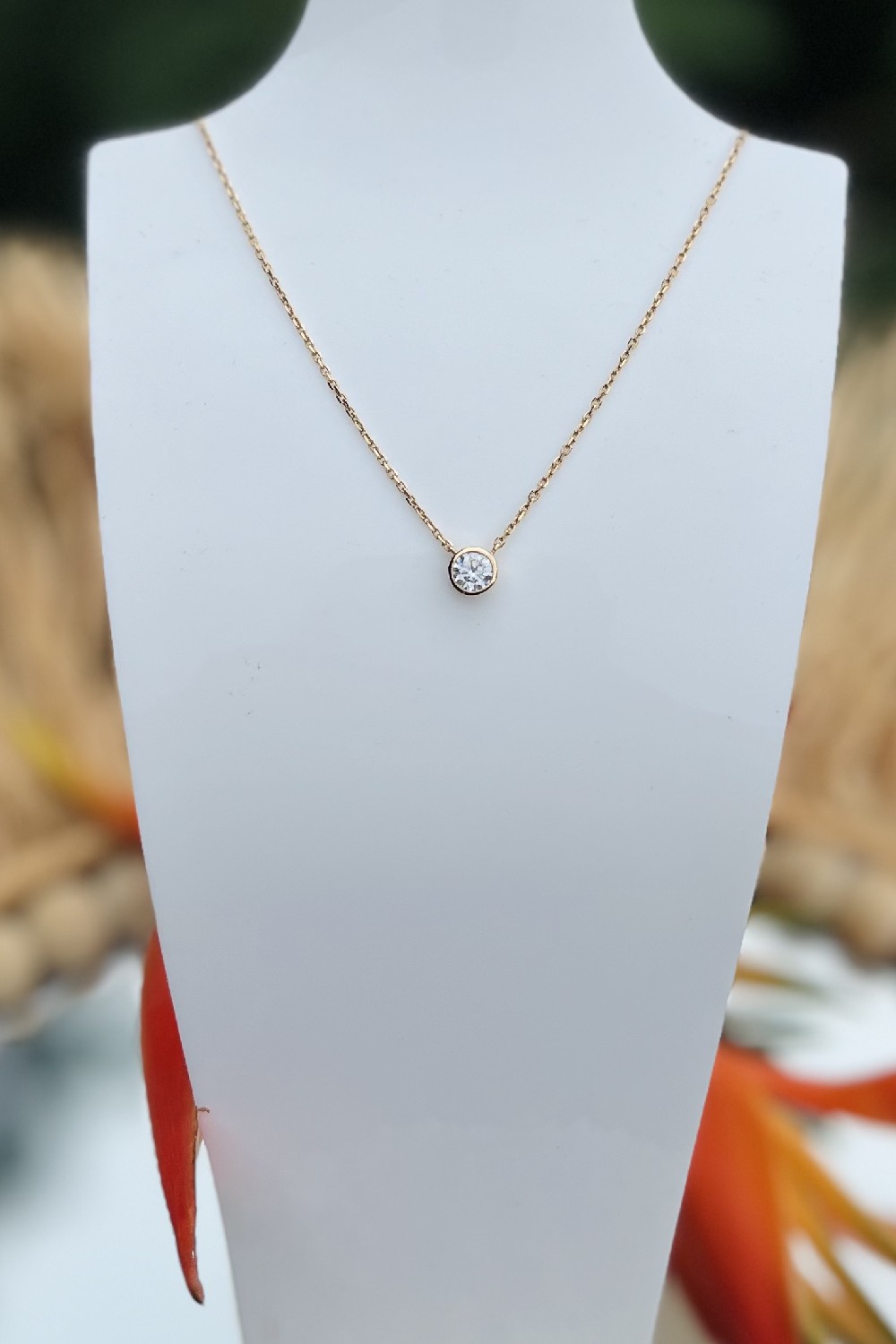 Collier Strass Serti Plaqué or – Image 2