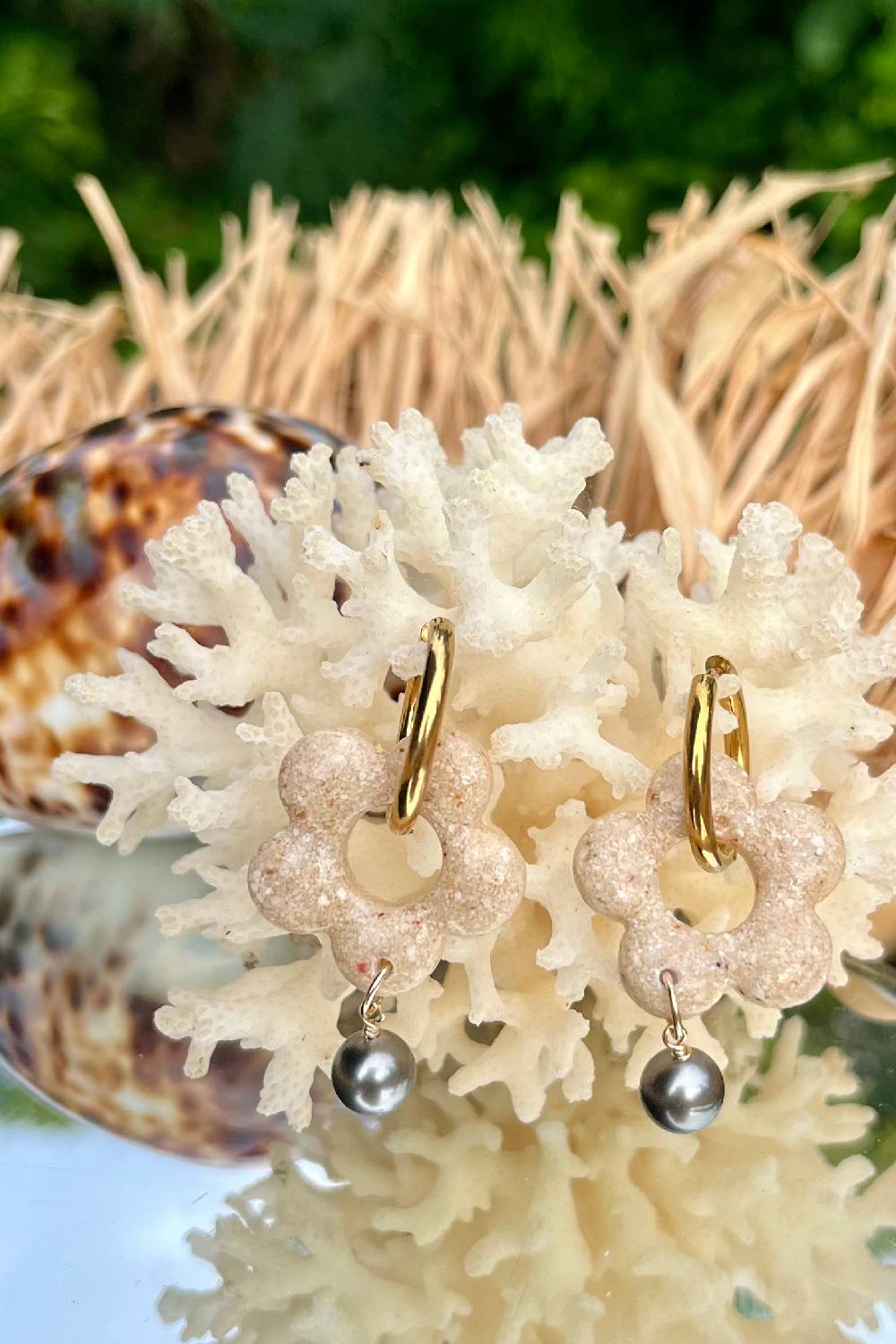 Boucles d'oreilles Fleur de Sable de Moorea – Image 2
