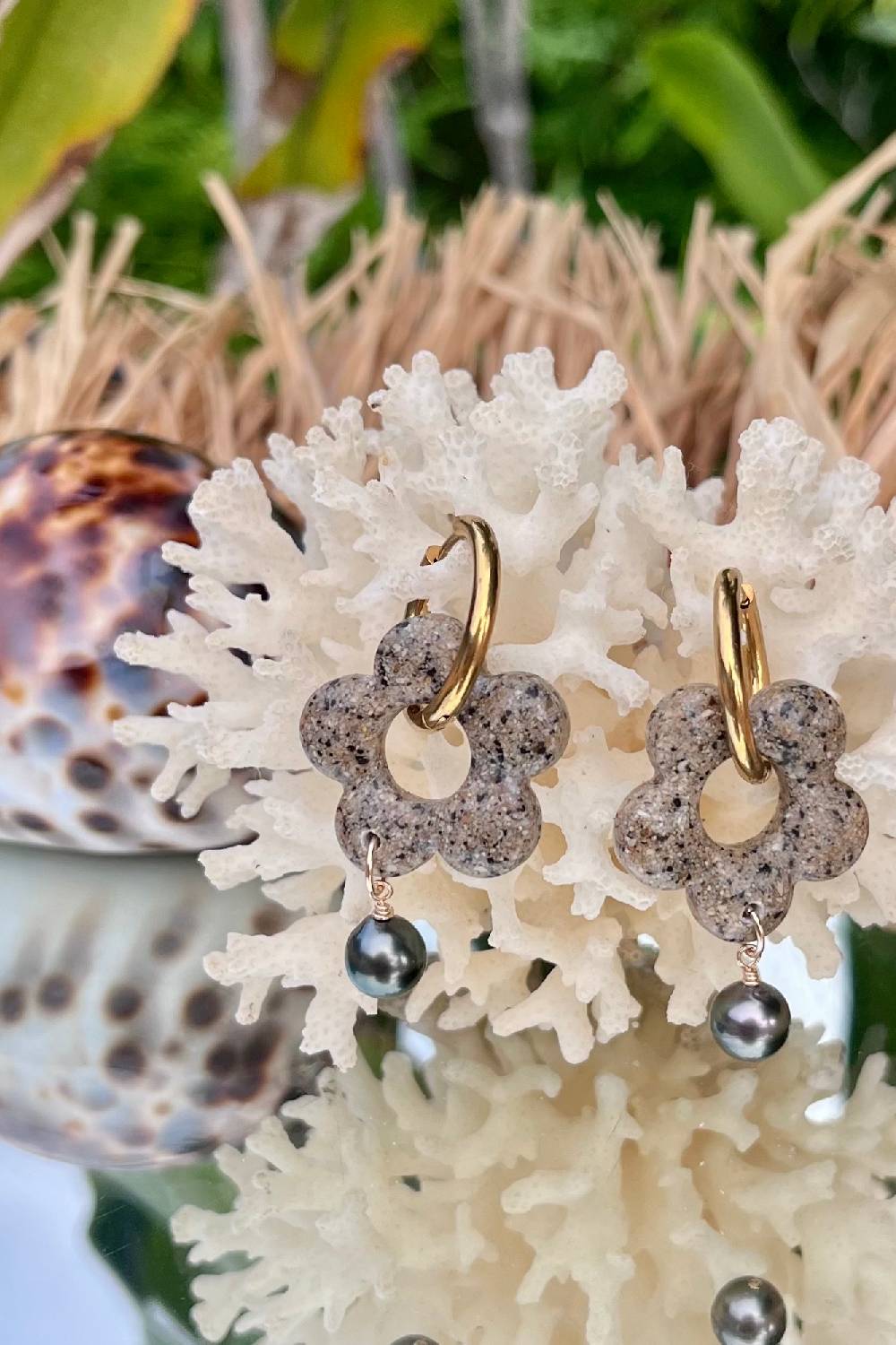 Boucles d'oreilles Fleur de Sable de Tahiti – Image 2